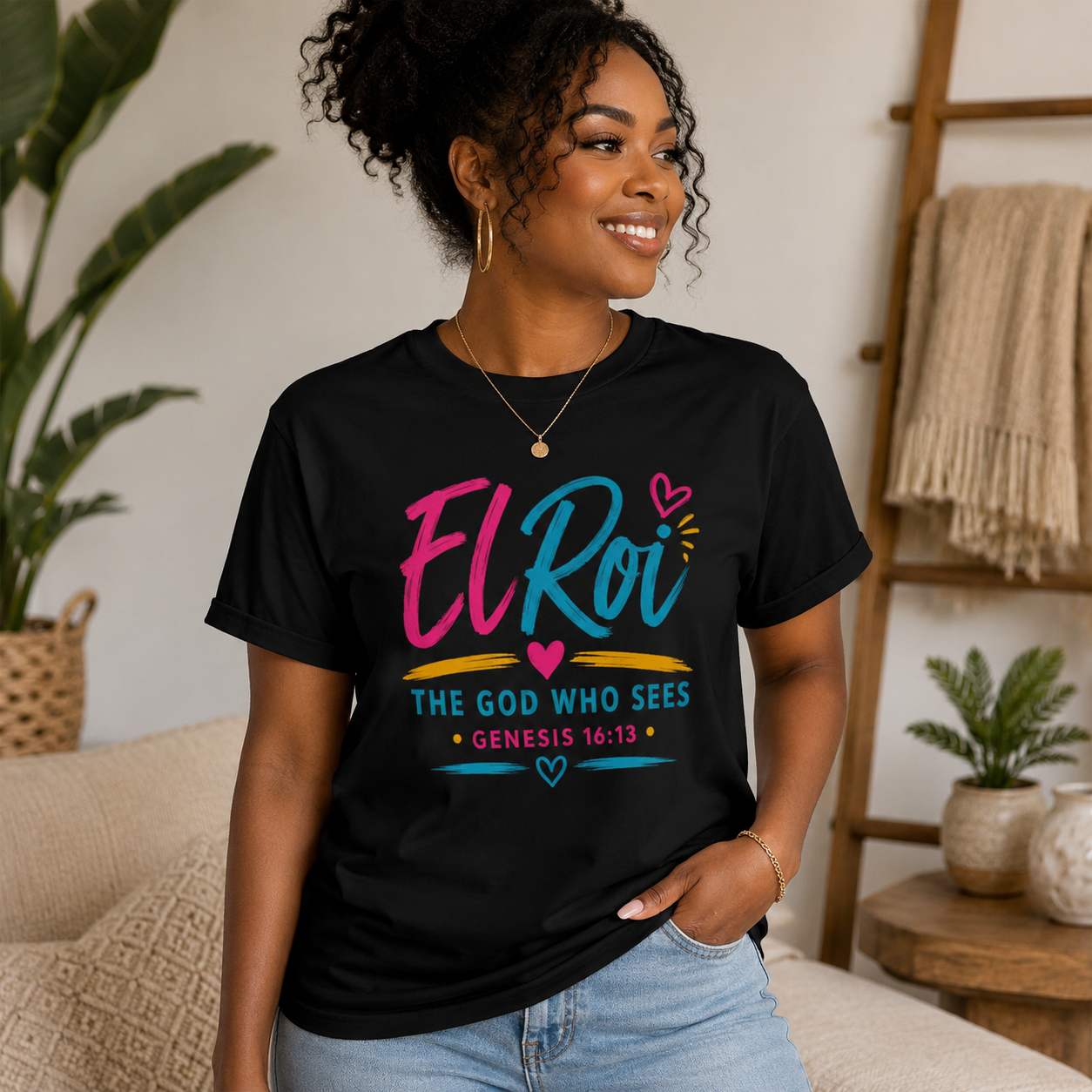 El Roi T-Shirt — "The God Who Sees" Genesis 16:13 Christian Tee