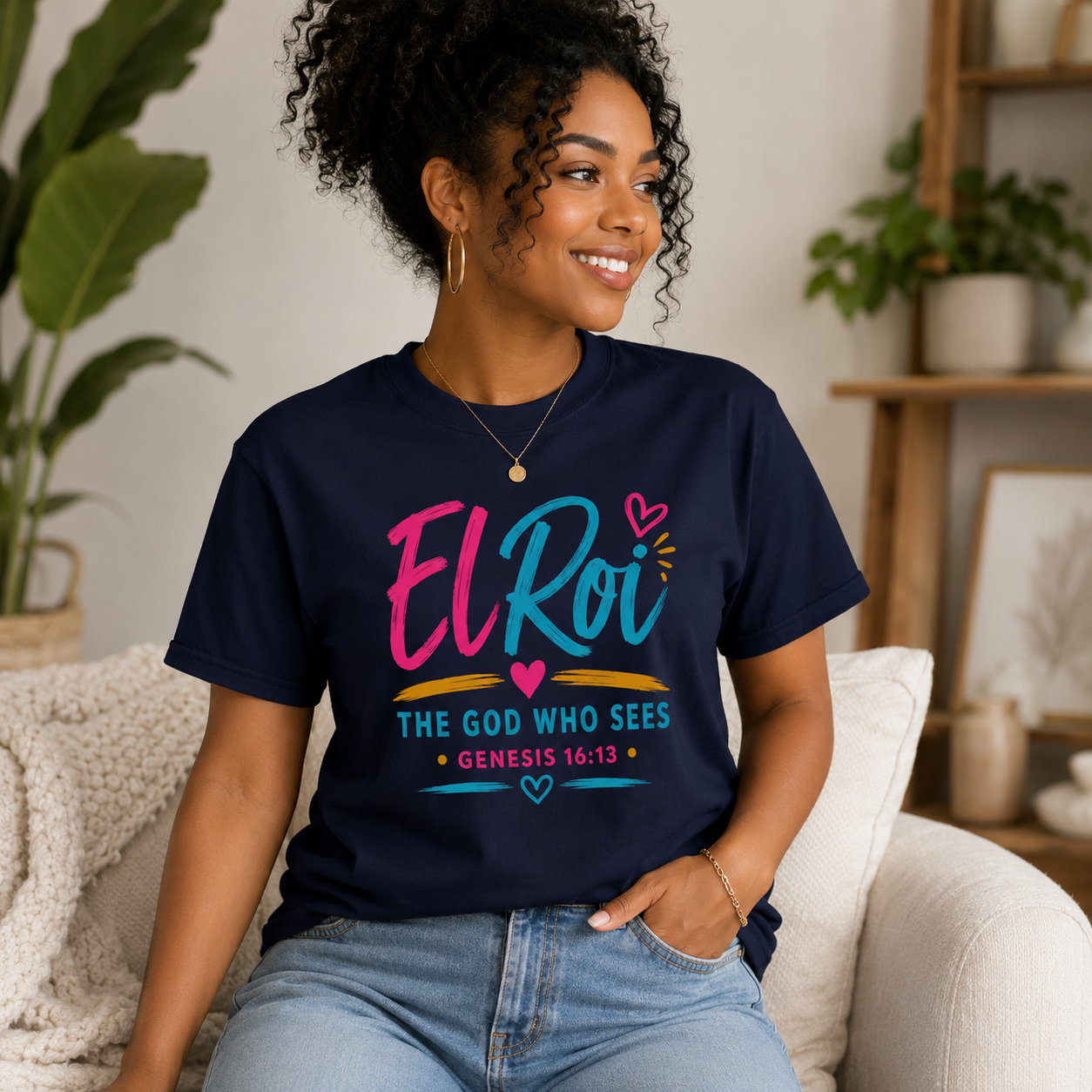 El Roi T-Shirt — "The God Who Sees" Genesis 16:13 Christian Tee