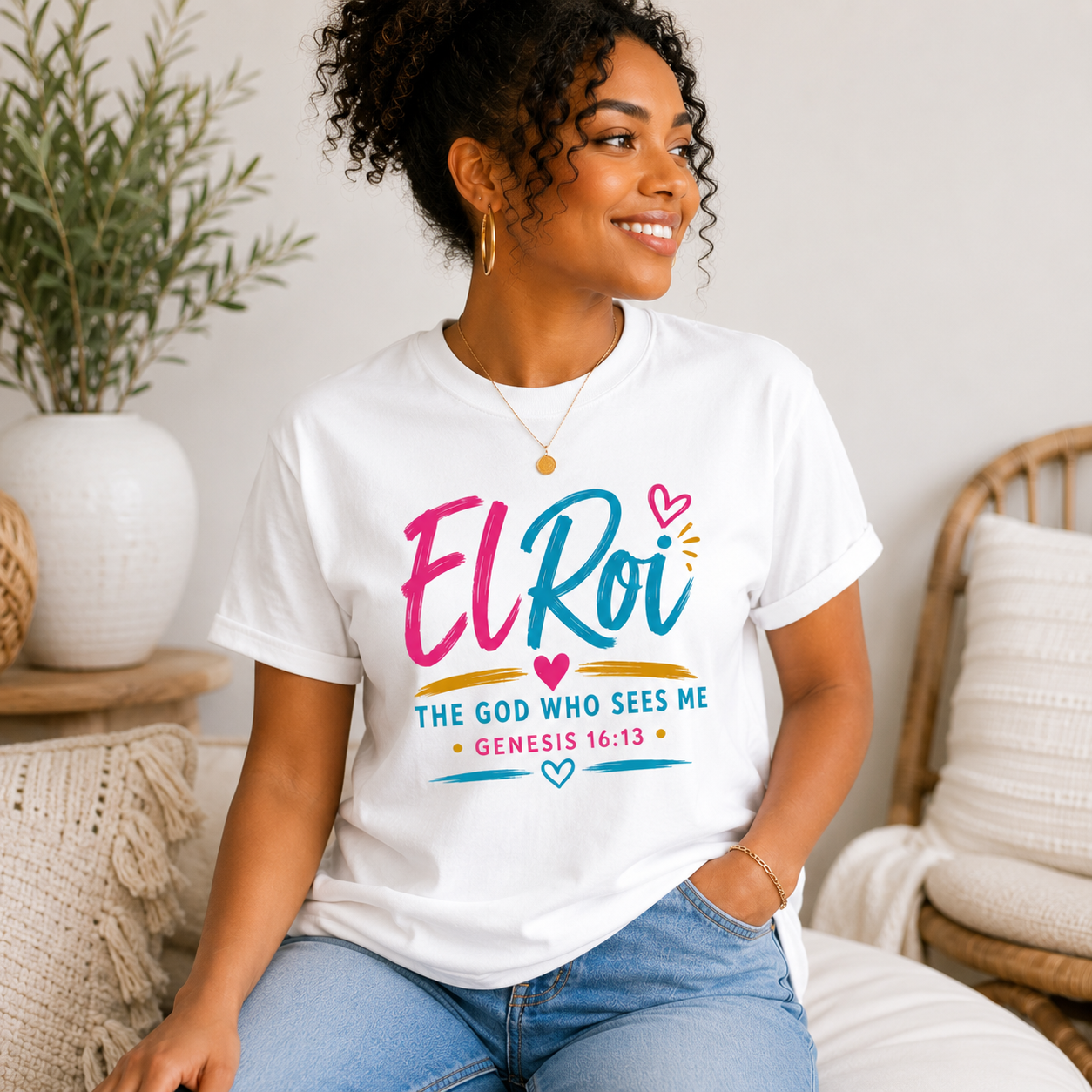 El Roi T-Shirt — "The God Who Sees" Genesis 16:13 Christian Tee